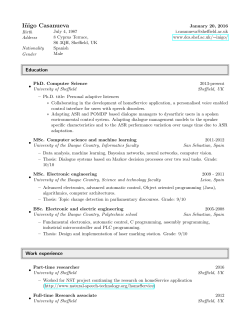 CV - Department of Computer Science