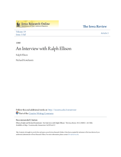 An Interview with Ralph Ellison - Iowa Research Online