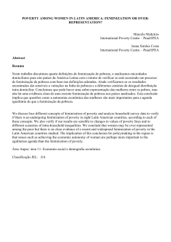 POVERTY AMONG WOMEN IN LATIN AMERICA: FEMINIZATION
