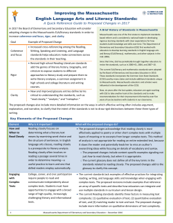 English language - Massachusetts Department of Elementary and