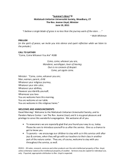 Summer`s Glory - The Mattatuck Unitarian Universalist Society