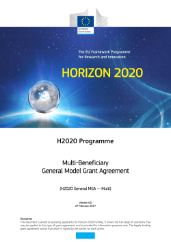 H2020 General MGA - European Commission
