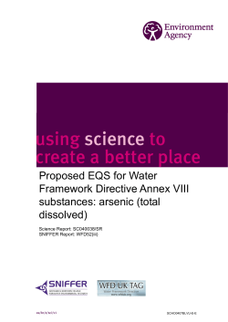 arsenic - Water Framework Directive