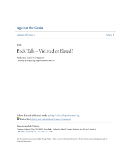Back Talk -- Violated or Elated? - Purdue e-Pubs