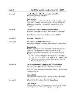 Unit 5 Civil War and Reconstruction, 1844-1877