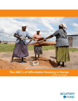 The ABC`s of Affordable Housing in Kenya