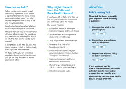 How can we help? About You: Why might I benefit from the Falls and