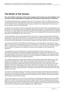 The Battle of the Somme - World Socialist Movement
