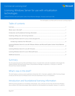 Licensing Windows Server for use with