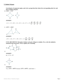 List all pairs of congruent angles, and write a proportion that relates