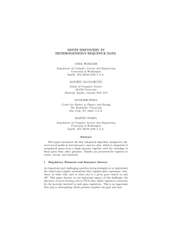 MOTIF DISCOVERY IN HETEROGENEOUS SEQUENCE DATA