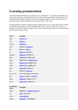 Learning pronunciation