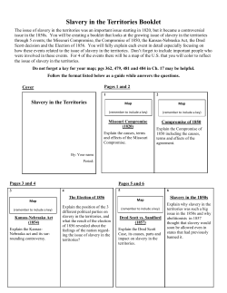 Slavery in the Territories Booklet