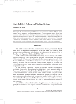 State Political Culture and Welfare Reform