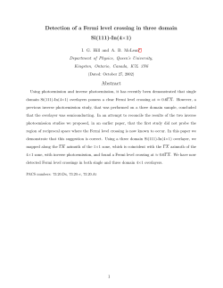 Detection of a Fermi level crossing in three domain Si(111)