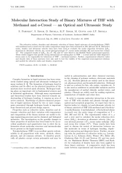 Molecular Interaction Study of Binary Mixtures of THF with Methanol