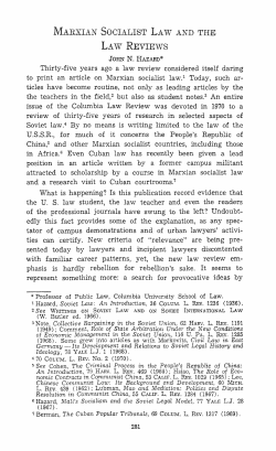 Marxian Socialist Law and the Law Reviews, John N. Hazard