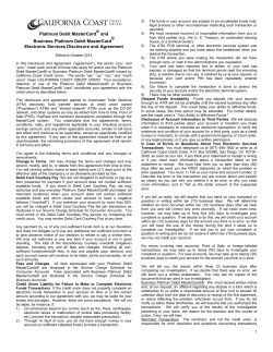 Debit Card Disclosure - California Coast Credit Union