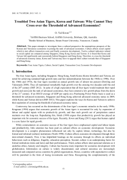 Troubled Two Asian Tigers, Korea and Taiwan