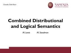 Combined Distributional and Logical Semantics