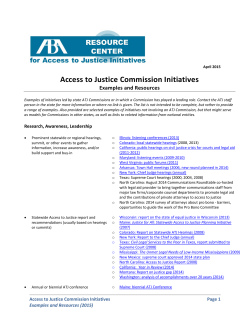Access to Justice Commission Initiatives