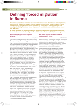 Defining `forced migration` in Burma