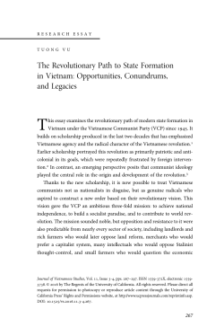The Revolutionary Path to State Formation in Vietnam