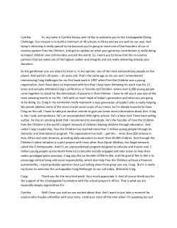 Cynthia: Hi, my name is Cynthia Kersey and I`d like to welcome you