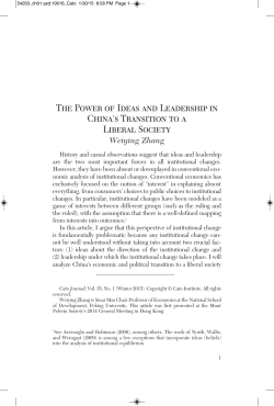 The Power of Ideas and Leadership in China`s