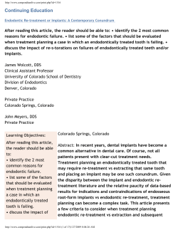 Continuing Education - American Association of Endodontists