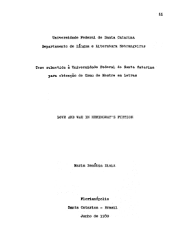 Love and war in Hemingway`s fiction