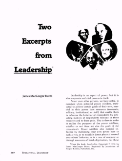 Two Excerpts from Leadership
