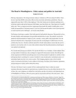 The Road to Mundingburra - Police unions and