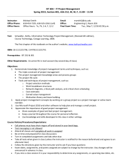 IST 404 &ndash; IT Project Management Spring 2013, Section