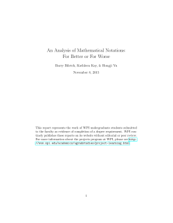 An Analysis of Mathematical Notations: For Better or For Worse