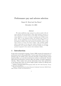 Performance pay and adverse selection
