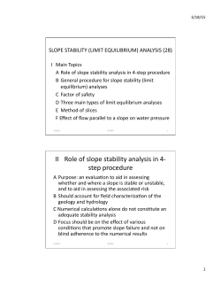 II Role of slope stability analysis in 4