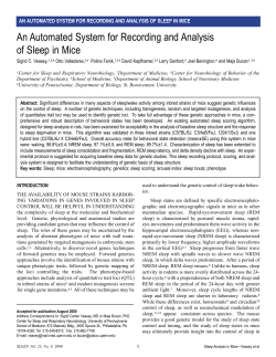 An Automated System for Recording and Analysis of Sleep in Mice