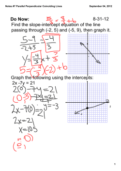 Notes #7 Parallel Perpendicular Coinciding Lines
