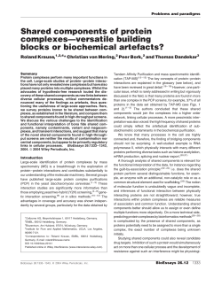 Shared components of protein complexes