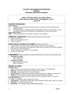 5th Grade Theatre Earth Science Lesson 1