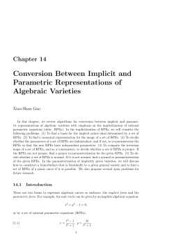Conversion Between Implicit and Parametric Representations of