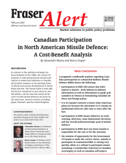 Canadian Participation in North American Missile Defence: A Cost