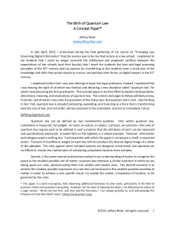 The Birth of Quantum Law A Concept Paper