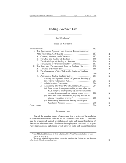 Ending Lochner Lite - Harvard Civil Rights