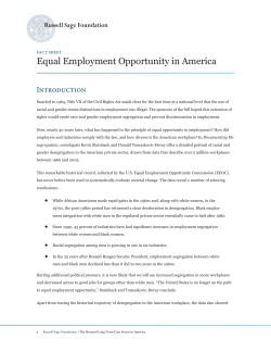 Fact Sheet: Equal Employment Opportunity in America