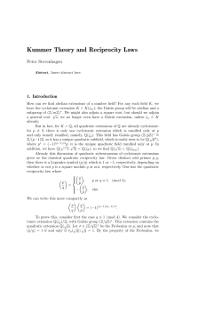Kummer Theory and Reciprocity Laws