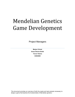 Mendelian Genetics Game Development