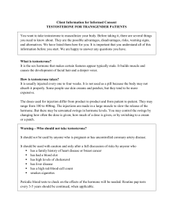 Client Information for Informed Consent TESTOSTERONE FOR