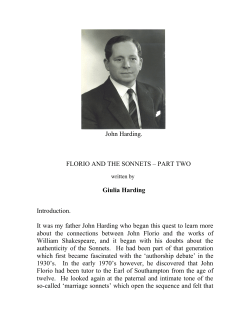 florio and the sonnets &ndash; part two